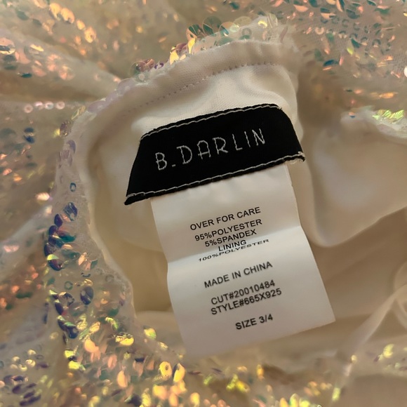 White Sequin Holographic Homecoming Dress - Picture 6 of 6